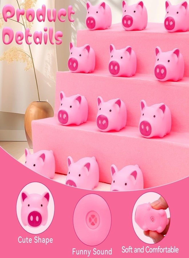 VICROIC 25PCS Mini Pink Squeaky Pigs, Floating Squeaky Bath Props for Shower Birthday Party Favors, Tiny Cute Rubber Pigs for Party Decorations, Prizes Supplies - Image 3